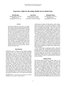 Expressive Lights for Revealing Mobile Service Robot State Kim Baraka Ana Paiva