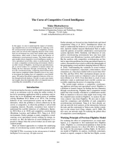 The Curse of Competitive Crowd Intelligence Malay Bhattacharyya