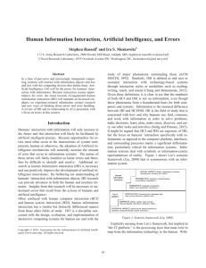 Human Information Interaction, Artificial Intelligence, and Errors Stephen Russell
