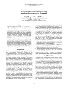 Integrating Declarative Programming and Probabilistic Planning for Robots