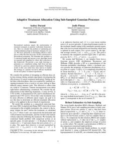 Adaptive Treatment Allocation Using Sub-Sampled Gaussian Processes Audrey Durand Joelle Pineau