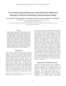 Use of Patient Generated Data from Social Media and Collaborative