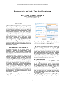 Exploring Active and Passive Team-Based Coordination Introduction