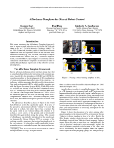 Affordance Templates for Shared Robot Control Stephen Hart Paul Dinh Kimberly A. Hambuchen