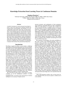 Knowledge Extraction from Learning Traces in Continuous Domains Stephane Doncieux