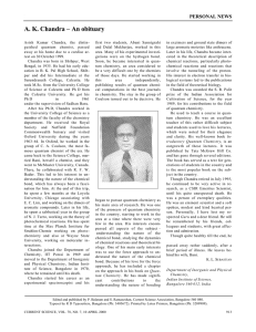 A. K. Chandra – An obituary P