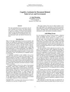 Cognitive Assistants for Document-Related Tasks in Law and Government L. Karl Branting