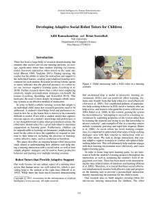 Developing Adaptive Social Robot Tutors for Children Introduction