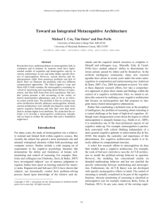 Toward an Integrated Metacognitive Architecture