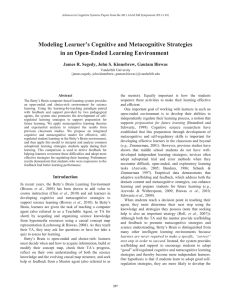 Modeling Learner’s Cognitive and Metacognitive Strategies in an Open-Ended Learning Environment