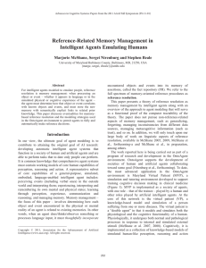 Reference-Related Memory Management Marjorie McShane, Sergei Nirenburg and Stephen Beale