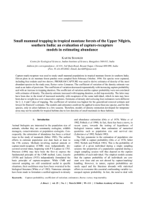 Small mammal trapping in tropical montane forests of the Upper... southern India: an evaluation of capture-recapture