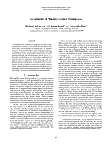 Metaphysics of Planning Domain Descriptions Siddharth Srivastava and Stuart Russell and Alessandro Pinto