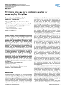 Synthetic biology: new engineering rules for an emerging discipline REVIEW Ernesto Andrianantoandro