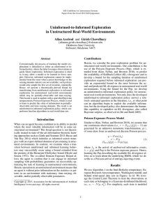 Uninformed-to-Informed Exploration in Unstructured Real-World Environments Allan Axelrod and Girish Chowdhary Contributions