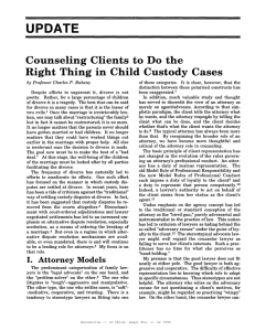 UPDATE Counseling Clients to Do the Right Thing in Child Custody Cases