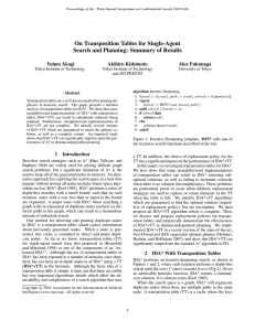 On Transposition Tables for Single-Agent Search and Planning: Summary of Results
