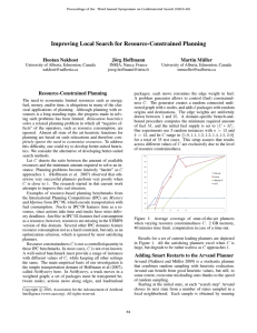 Improving Local Search for Resource-Constrained Planning Hootan Nakhost J¨org Hoffmann Martin M ¨uller