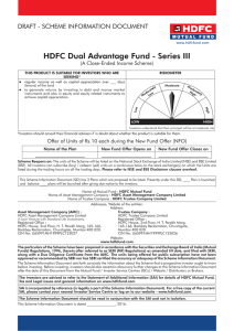 HDFC Dual Advantage Fund - Series III (A Close-Ended Income Scheme)