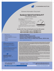 Sundaram Mutual Fund Sundaram Trustee Company Limited Sundaram Asset Managment Company Limited