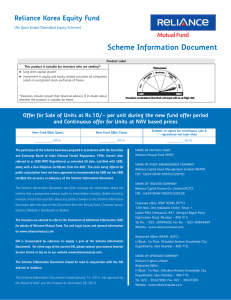 Scheme Information Document Reliance Korea Equity Fund