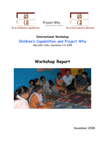 Workshop Report Children’s Capabilities and Project Why  International Workshop