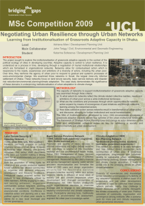 MSc Competition 2009  Negotiating Urban Resilience through Urban Networks