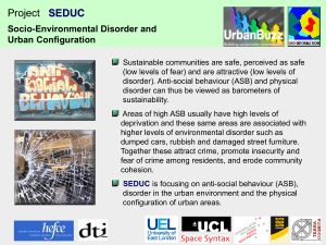 Project SEDUC Socio-Environmental Disorder and Urban Configuration