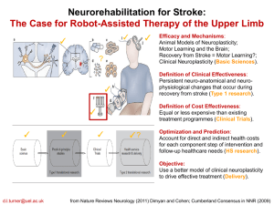 Neurorehabilitation for Stroke:  ✓