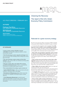 Greening the Recovery The report of the UCL Green Economy Policy Commission