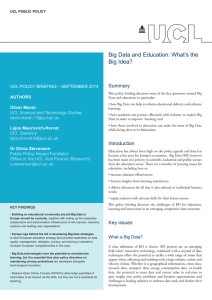 Big Data and Education: What’s the Big Idea? Summary