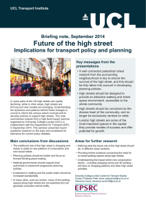 Future of the high street Implications for transport policy and planning