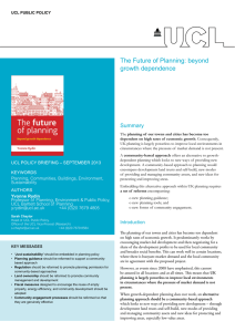 The Future of Planning: beyond growth dependence summary