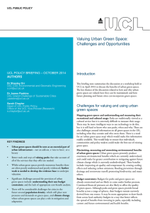 Valuing Urban Green Space: Challenges and Opportunities introduction