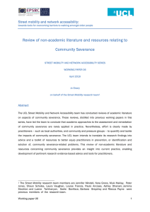 Review of non-academic literature and resources relating to Community Severance
