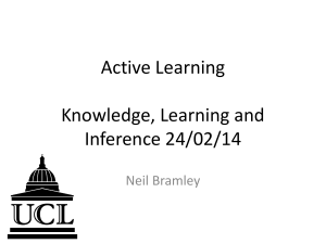 Active Learning  Knowledge, Learning and Inference 24/02/14