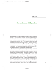 Determinants of Migration CHAPTER 3