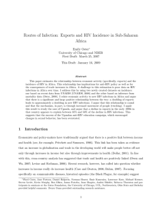 Routes of Infection: Exports and HIV Incidence in Sub-Saharan Africa Emily Oster