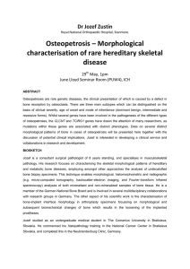 Osteopetrosis – Morphological characterisation of rare hereditary skeletal disease Dr Jozef Zustin