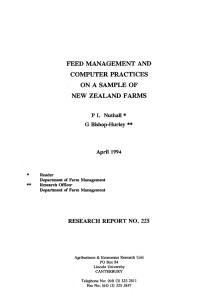 * ** FEED  MANAGEMENT AND COMPUTER PRACTICES