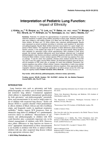 Interpretation of Pediatric Lung Function: Impact of Ethnicity