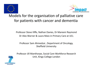 Models for the organisation of palliative care