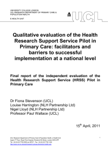 Qualitative evaluation of the Health Research Support Service Pilot in