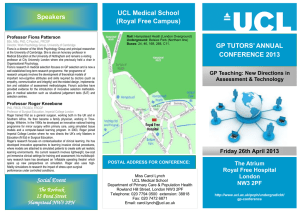 UCL Medical School Speakers (Royal Free Campus) GP TUTORS’ ANNUAL