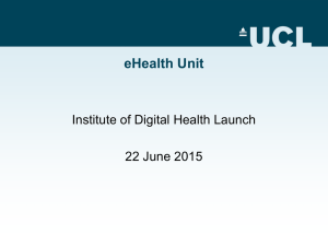 eHealth Unit  Institute of Digital Health Launch 22 June 2015
