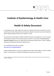 Institute of Epidemiology &amp; Health Care Health &amp; Safety Document