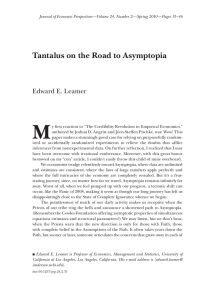 M Tantalus on the Road to Asymptopia Edward E. Leamer