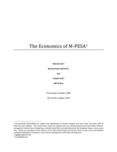   The Economics of M‐PESA 1