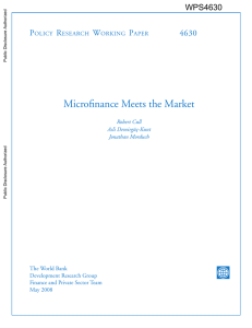 Microfinance Meets the Market P R W