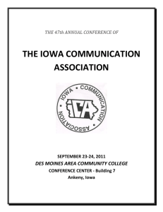 THE IOWA COMMUNICATION ASSOCIATION DES MOINES AREA COMMUNITY COLLEGE